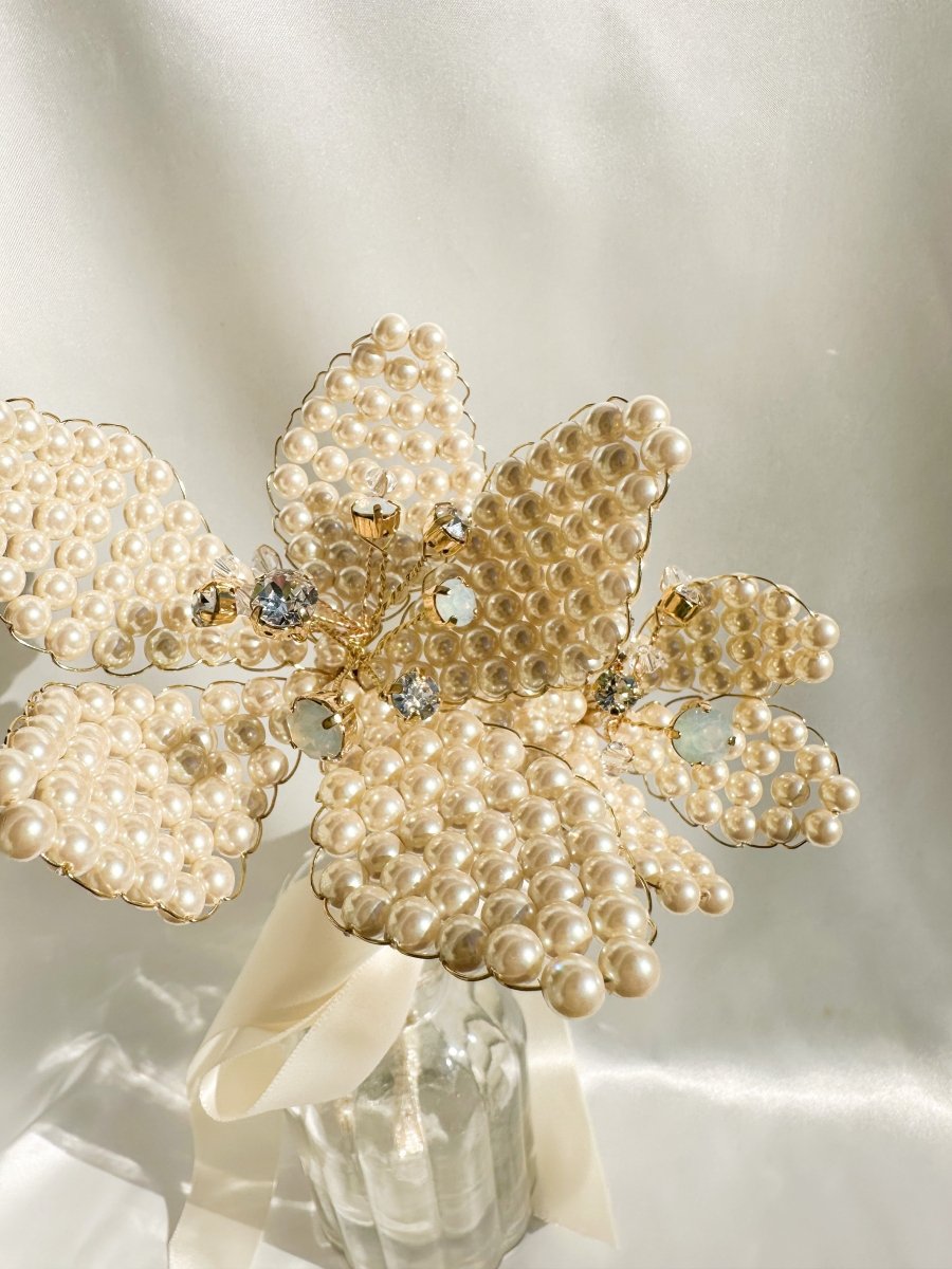 パールフラワーウェディングブーケ　花束　プレゼント　ギフト - おしゃれ花嫁様ブライダルアクセサリーの通販bijou holic千葉店舗パールフラワーウェディングブーケ　花束　プレゼント　ギフト