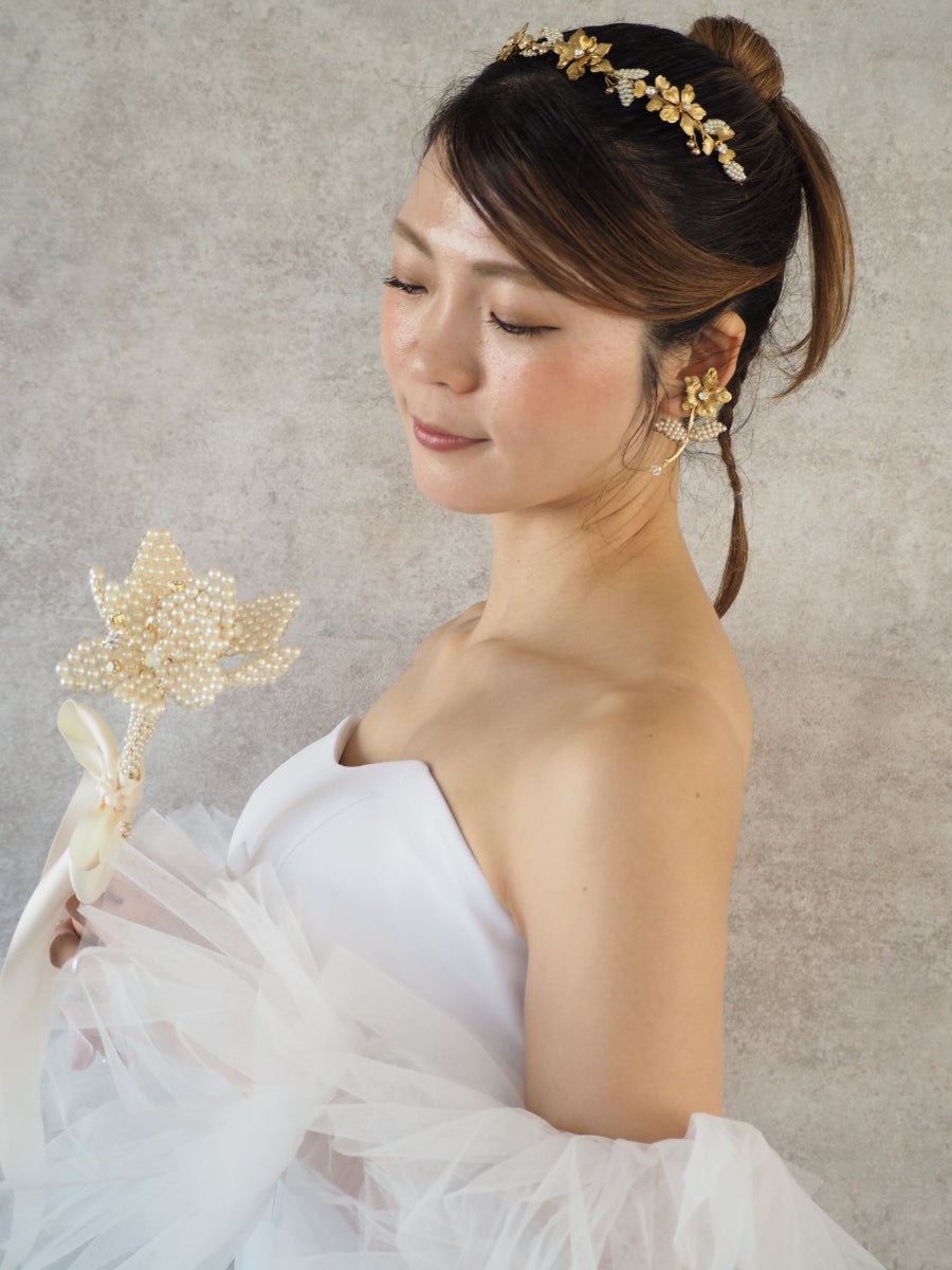 パールフラワーウェディングブーケ　花束　プレゼント　ギフト - おしゃれ花嫁様ブライダルアクセサリーの通販bijou holic千葉店舗パールフラワーウェディングブーケ　花束　プレゼント　ギフト
