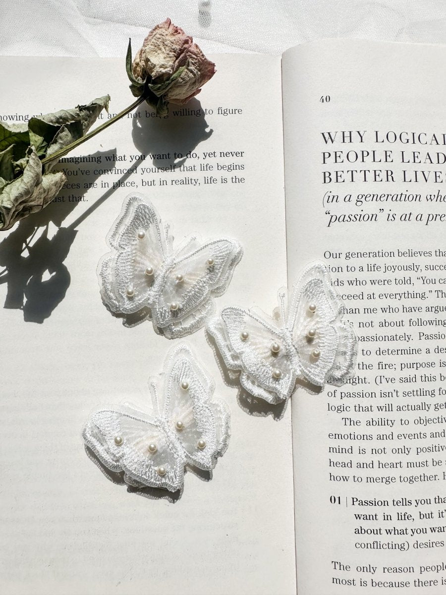 バタフライヘアクリップ 蝶ヘアピン ブライダル 成人式 卒業式