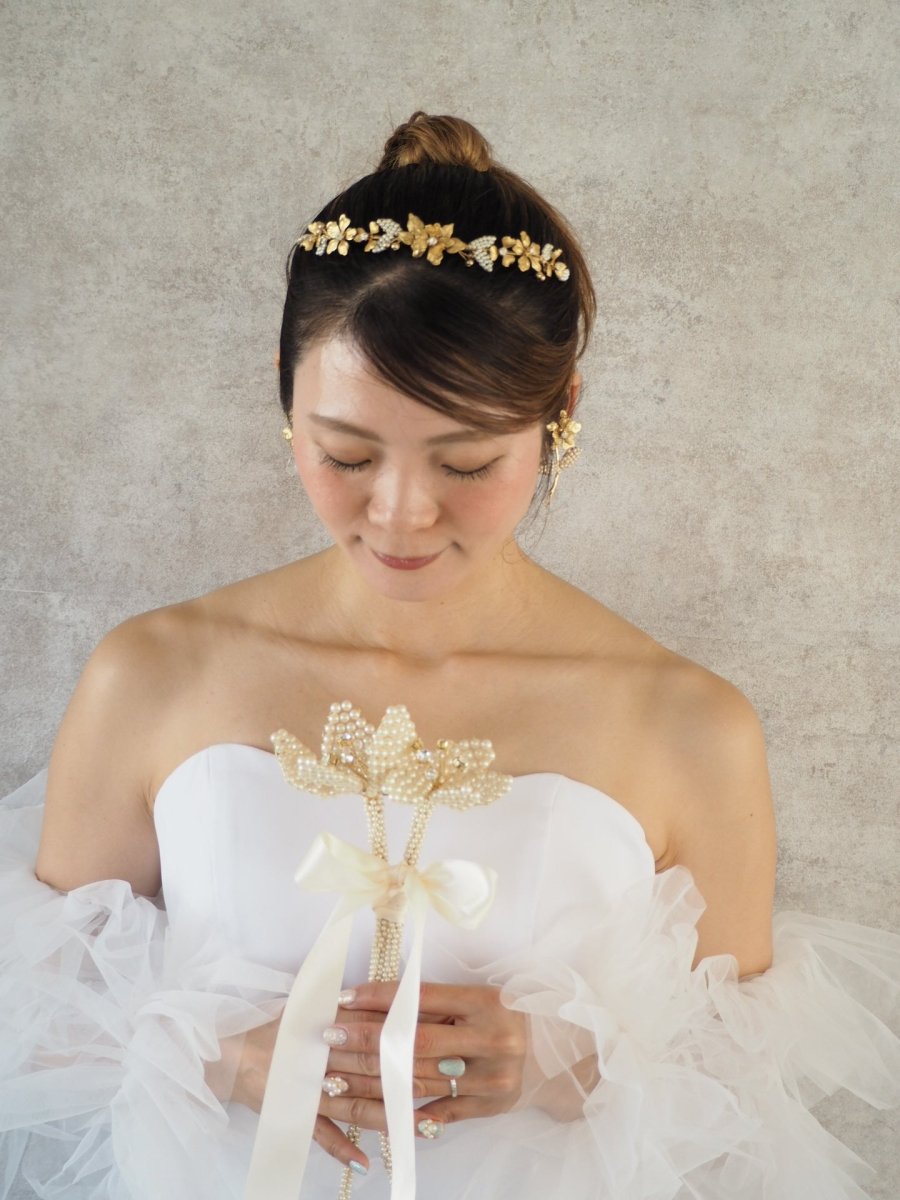 パールフラワーウェディングブーケ　花束　プレゼント　ギフト - おしゃれ花嫁様ブライダルアクセサリーの通販bijou holic千葉店舗パールフラワーウェディングブーケ　花束　プレゼント　ギフト