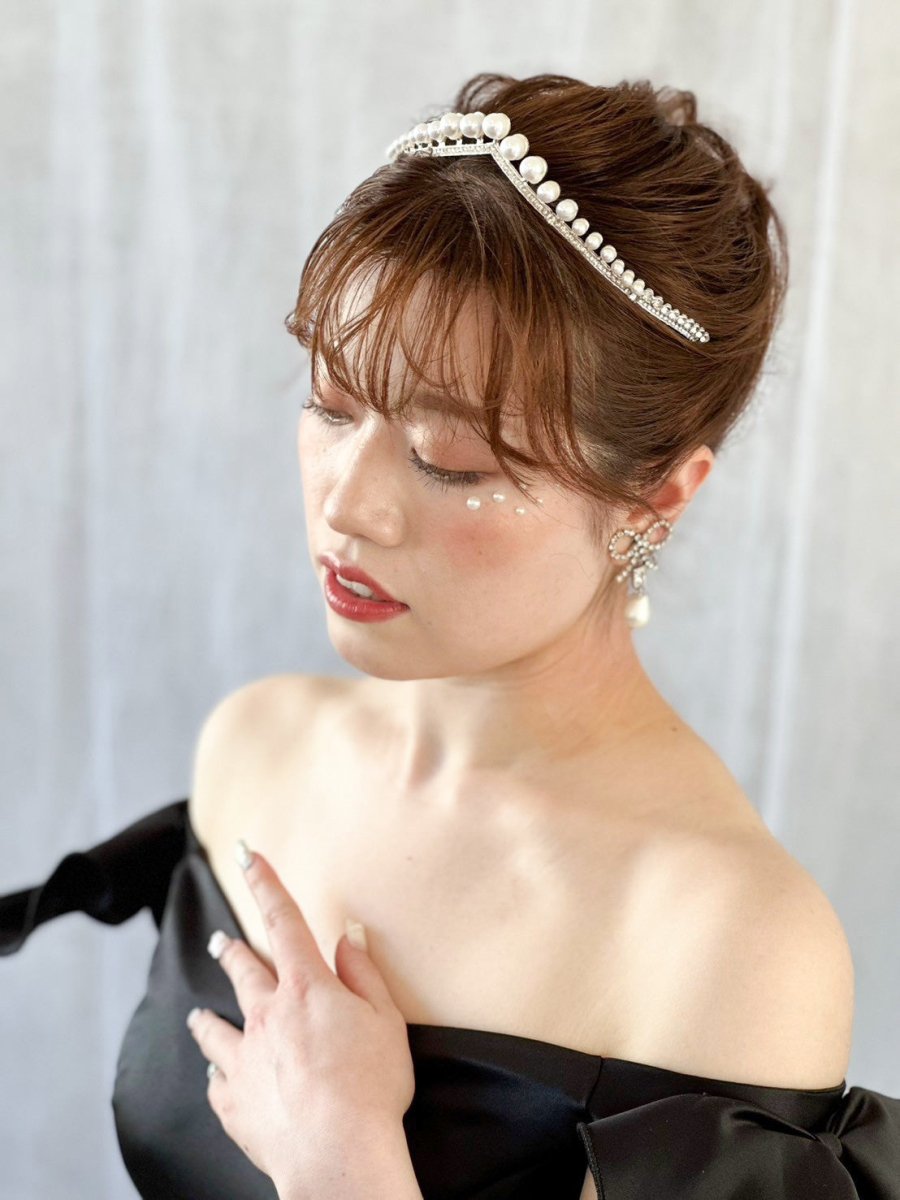 シルバービジューリボンピアス＆イヤリング　コットンパール - おしゃれ花嫁様ブライダルアクセサリーの通販bijou holic千葉店舗シルバービジューリボンピアス＆イヤリング　コットンパール
