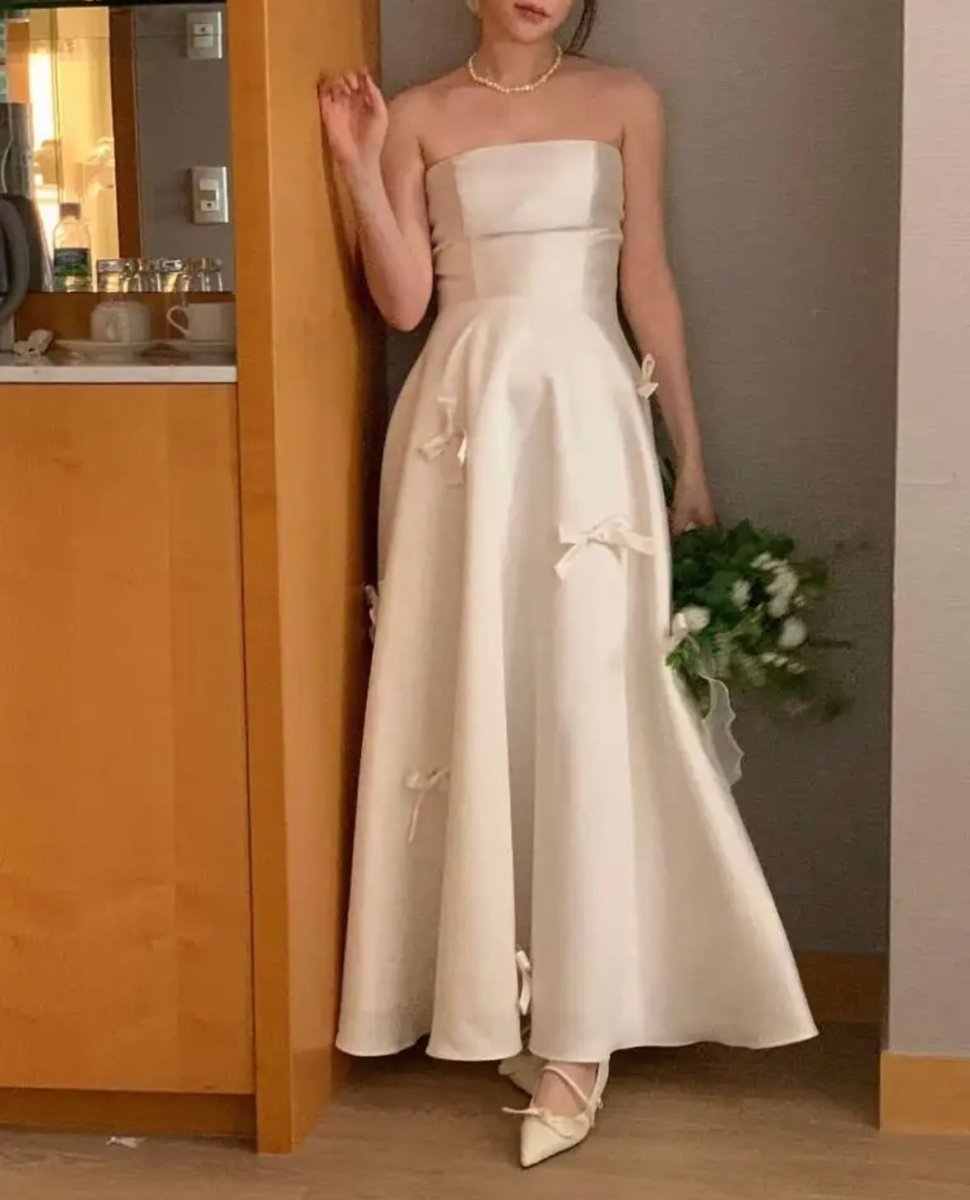 リボンウェディングドレス　結婚式　前撮り　二次会（購入） - おしゃれ花嫁様ブライダルアクセサリーの通販bijou holic千葉店舗リボンウェディングドレス　結婚式　前撮り　二次会（購入）