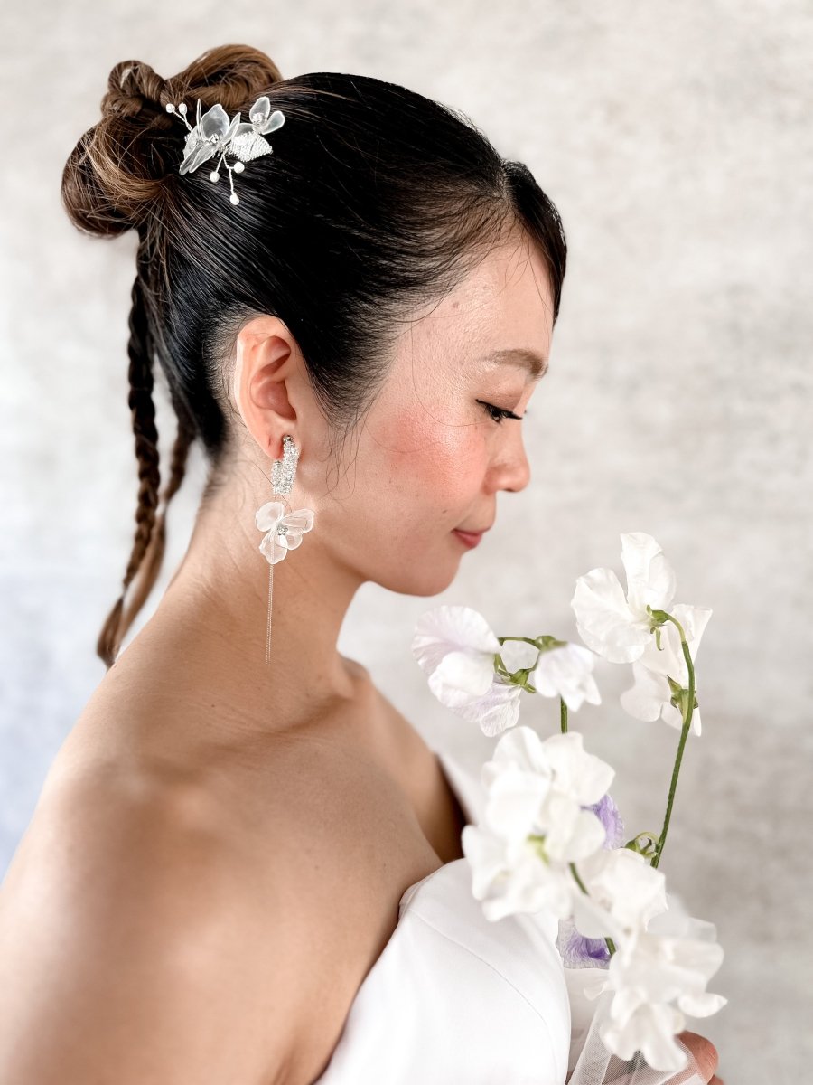 クリアアメリカンフラワーコーム　ウェディングヘアアクセサリー - おしゃれ花嫁様ブライダルアクセサリーの通販bijou holic千葉店舗クリアアメリカンフラワーコーム　ウェディングヘアアクセサリー