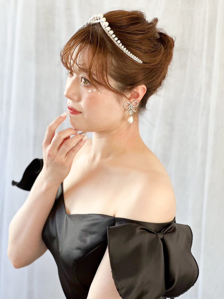 パールエレガントウェディングティアラ　結婚式　花嫁様 - おしゃれ花嫁様ブライダルアクセサリーの通販bijou holic千葉店舗パールエレガントウェディングティアラ　結婚式　花嫁様