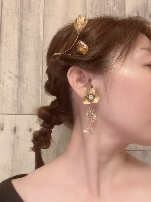 真鍮フラワーコーム　ブライダル　和装花嫁様 - おしゃれ花嫁様ブライダルアクセサリーの通販bijou holic千葉店舗真鍮フラワーコーム　ブライダル　和装花嫁様