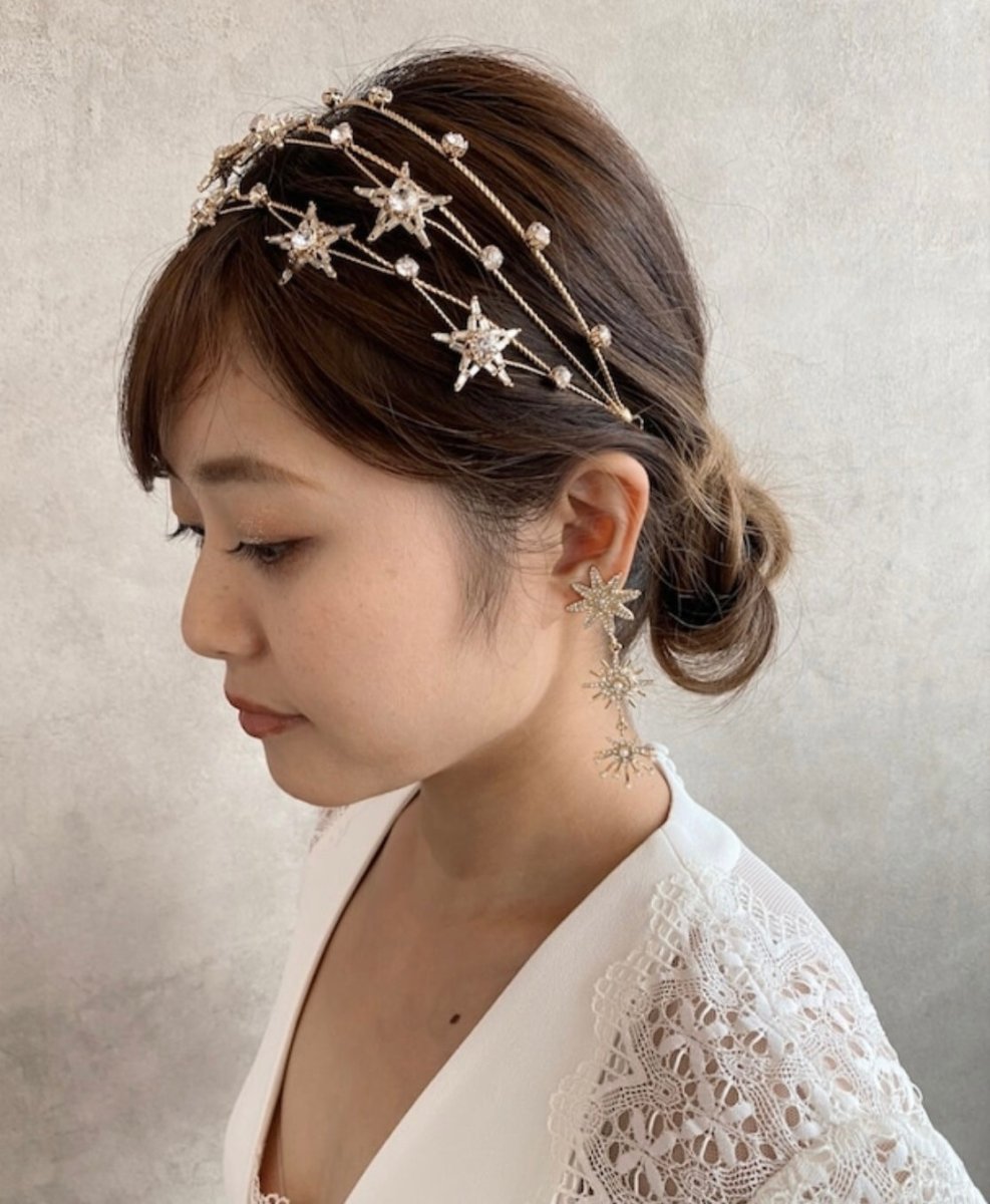 エトワールヘッドドレス　星カチューシャ - おしゃれ花嫁様ブライダルアクセサリーの通販bijou holic千葉店舗エトワールヘッドドレス　星カチューシャ