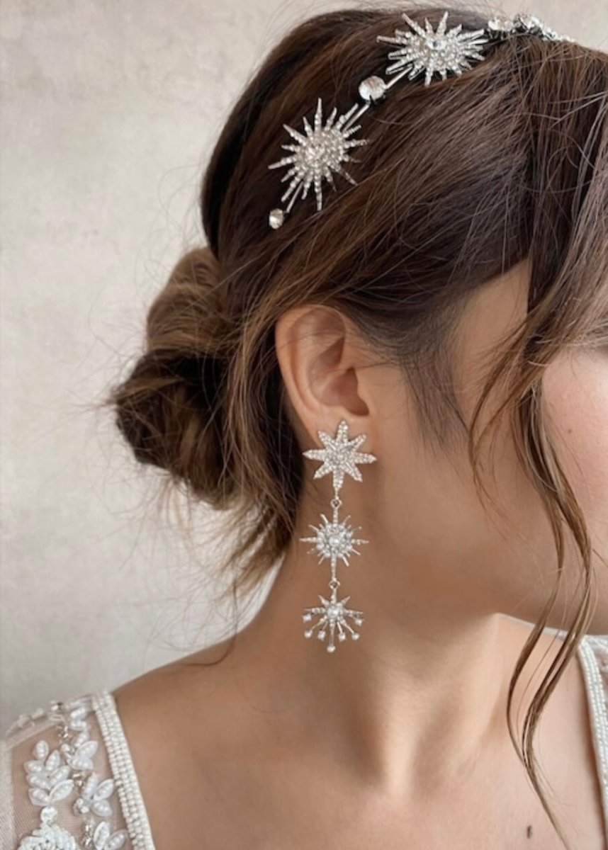 スパークルスターヘッドドレス　星カチューシャ - おしゃれ花嫁様ブライダルアクセサリーの通販bijou holic千葉店舗スパークルスターヘッドドレス　星カチューシャ
