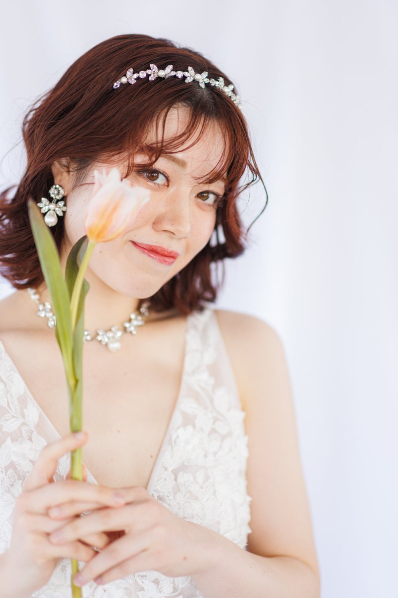ノーブルスワロフスキーヘッドドレス【レンタルヘッドドレス】 - おしゃれ花嫁様ブライダルアクセサリーの通販bijou holic千葉店舗ノーブルスワロフスキーヘッドドレス【レンタルヘッドドレス】