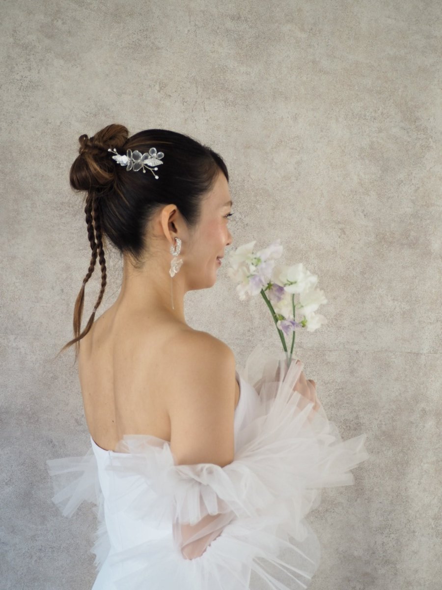クリアアメリカンフラワーコーム　ウェディングヘアアクセサリー - おしゃれ花嫁様ブライダルアクセサリーの通販bijou holic千葉店舗クリアアメリカンフラワーコーム　ウェディングヘアアクセサリー
