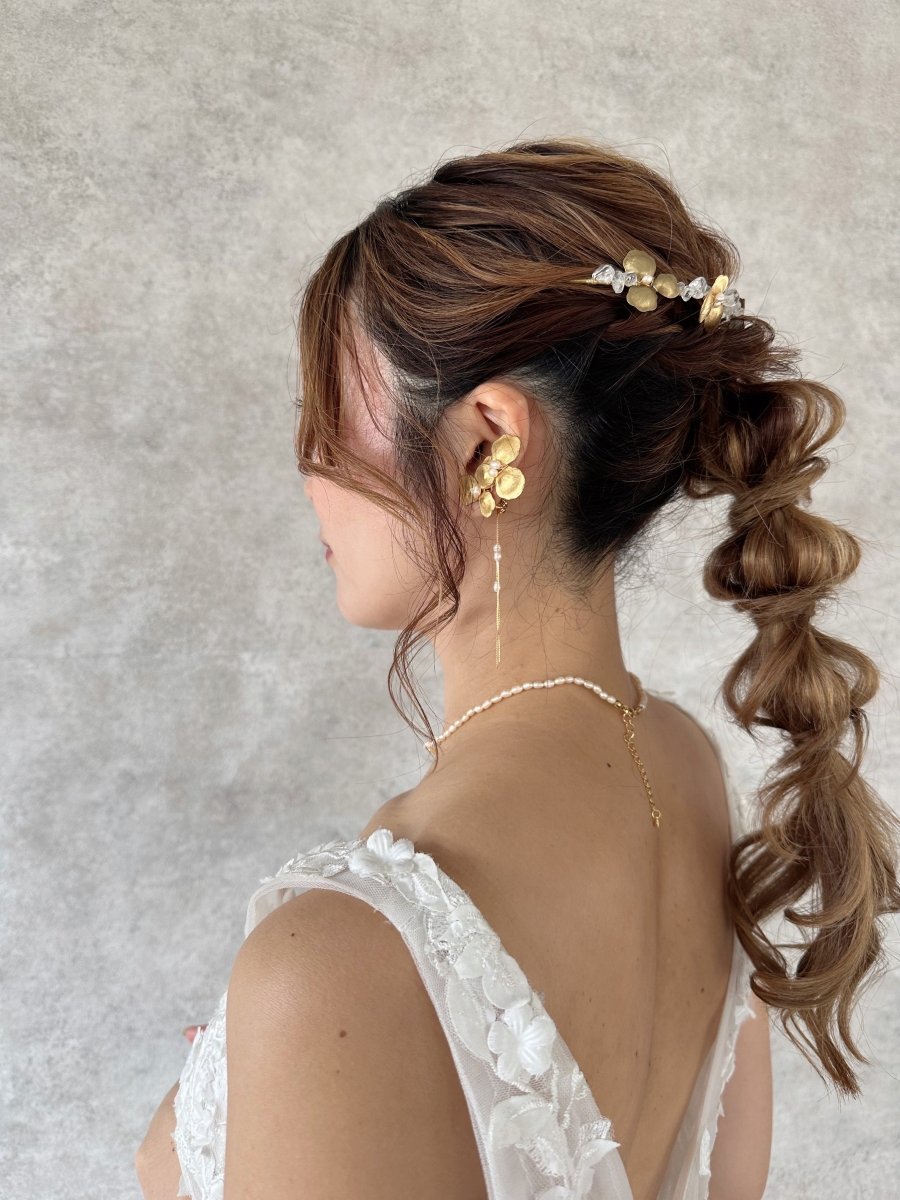 フラワー水晶ヘッドドレス カチューシャ – おしゃれ花嫁様