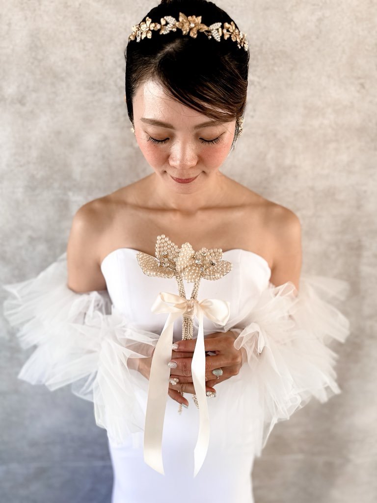 パールフラワーウェディングブーケ　花束　プレゼント　ギフト - おしゃれ花嫁様ブライダルアクセサリーの通販bijou holic千葉店舗パールフラワーウェディングブーケ　花束　プレゼント　ギフト
