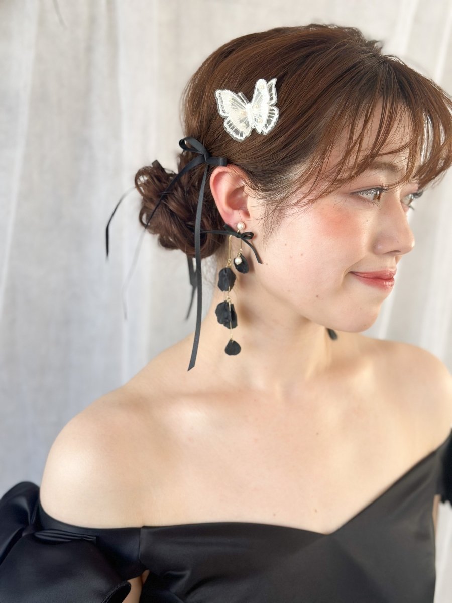 バタフライヘアクリップ 蝶ヘアピン ブライダル 成人式 卒業式