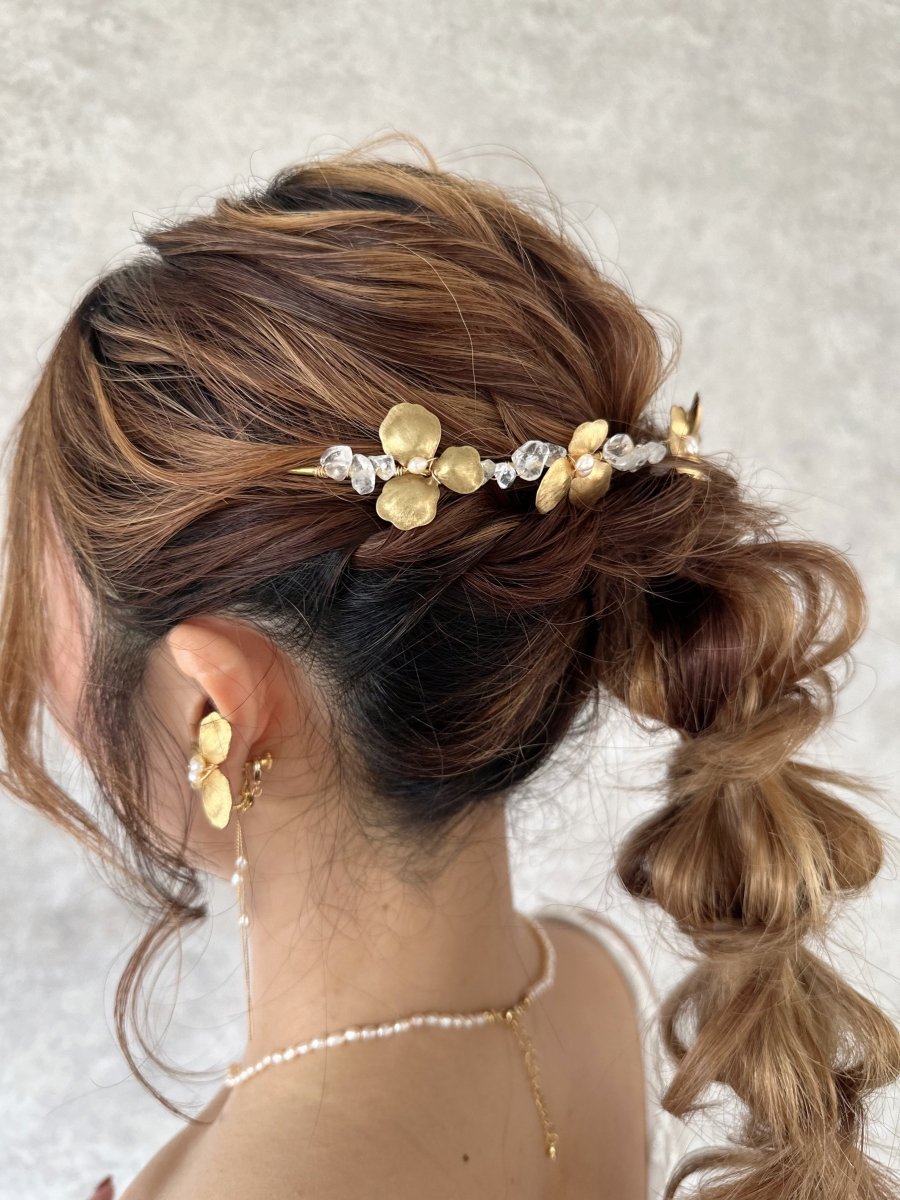 フラワー水晶ヘッドドレス カチューシャ – おしゃれ花嫁様