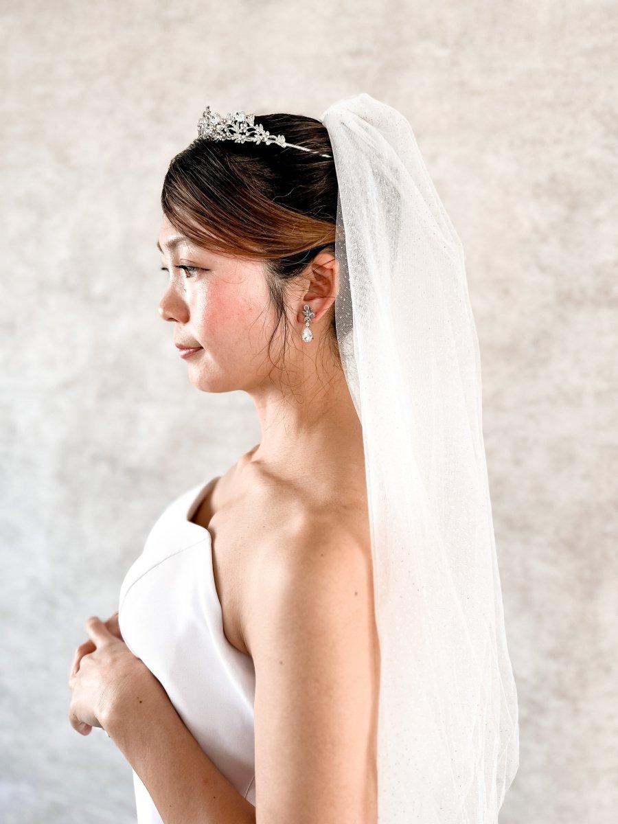 グリッタービジューウェディングベール 結婚式 ショート