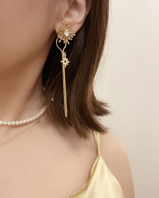 シャインピアス＆イヤリング　星アクセサリー - おしゃれ花嫁様ブライダルアクセサリーの通販bijou holic千葉店舗シャインピアス＆イヤリング　星アクセサリー