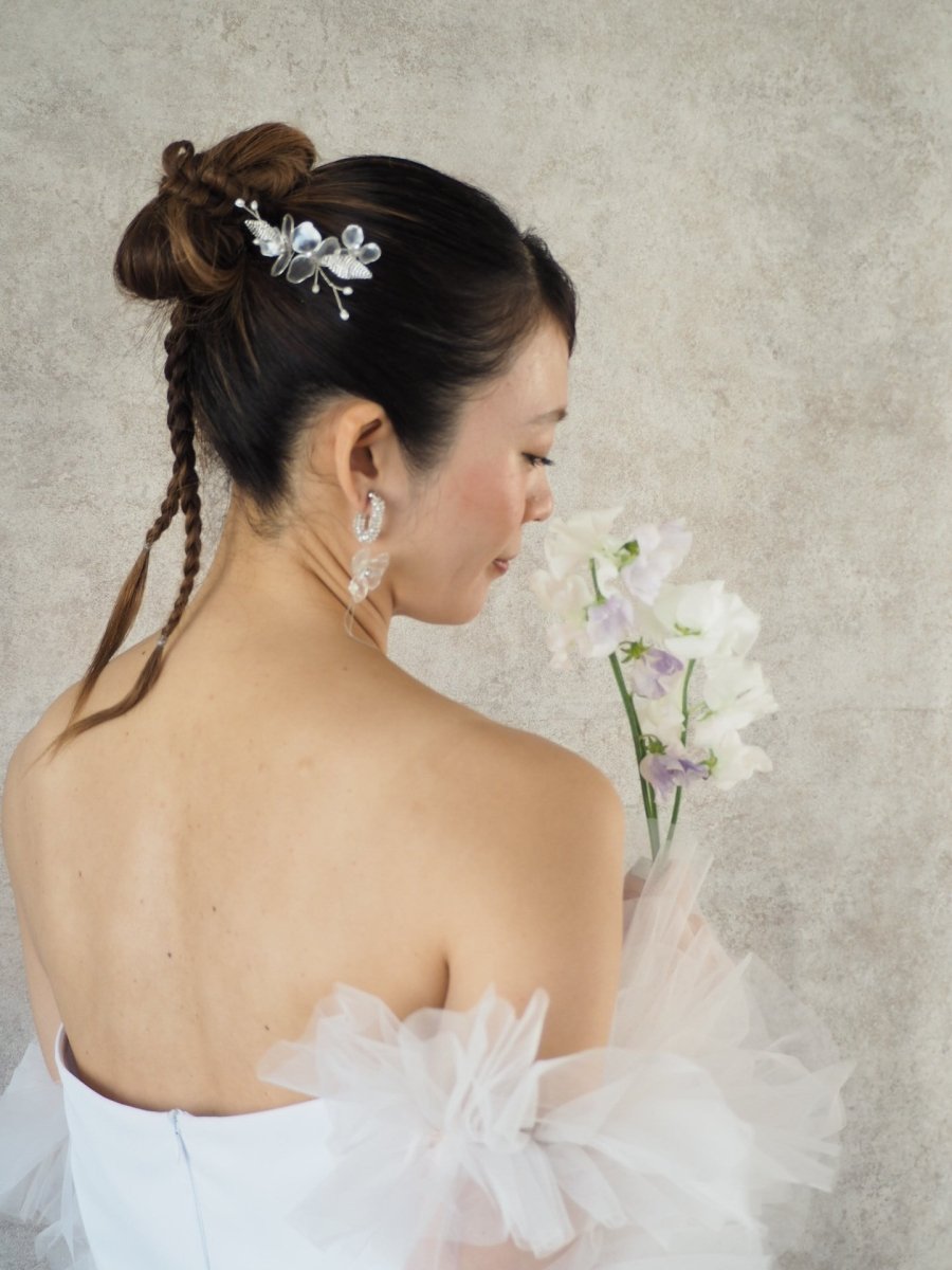 クリアアメリカンフラワーコーム　ウェディングヘアアクセサリー - おしゃれ花嫁様ブライダルアクセサリーの通販bijou holic千葉店舗クリアアメリカンフラワーコーム　ウェディングヘアアクセサリー
