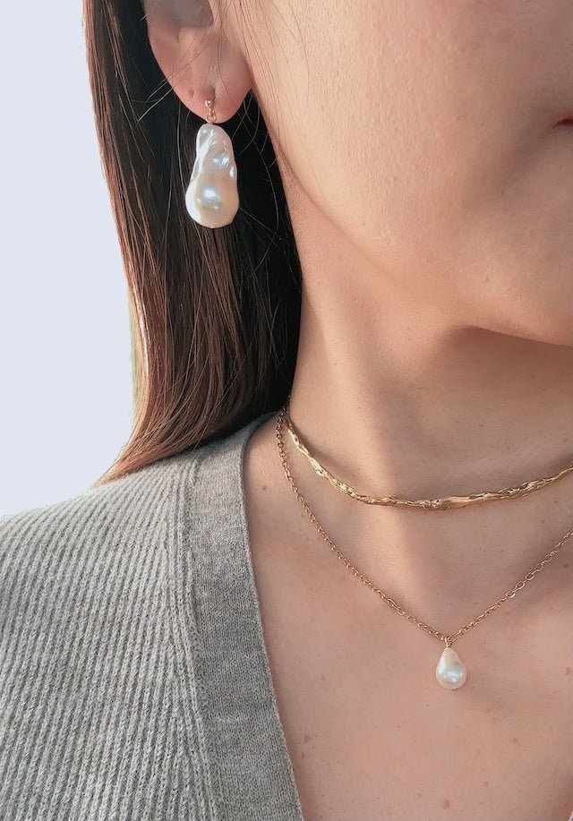 オイスターパールピアス＆イヤリング　淡水パールアクセサリー（Sランク） - おしゃれ花嫁様ブライダルアクセサリーの通販bijou holic千葉店舗オイスターパールピアス＆イヤリング　淡水パールアクセサリー（Sランク）