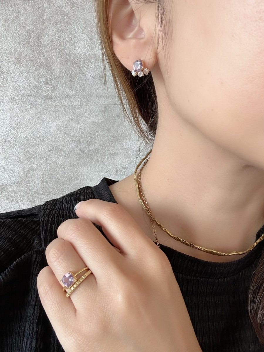 スクエア天然石リング　silver925 大人アクセサリー - おしゃれ花嫁様ブライダルアクセサリーの通販bijou holic千葉店舗スクエア天然石リング　silver925 大人アクセサリー