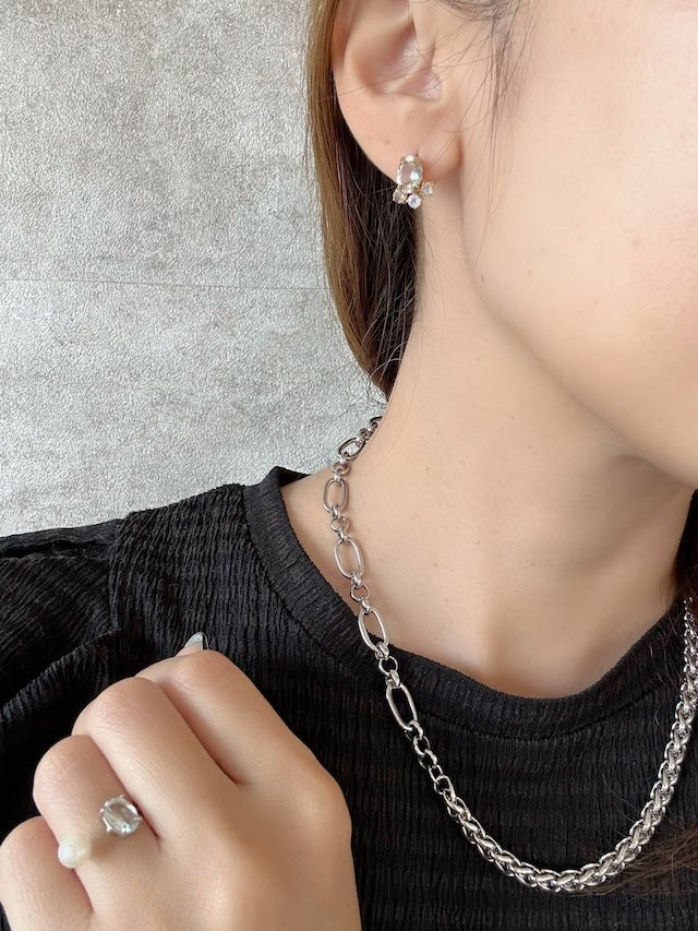 天然石フォークリング　silver925 指輪 - おしゃれ花嫁様ブライダルアクセサリーの通販bijou holic千葉店舗天然石フォークリング　silver925 指輪
