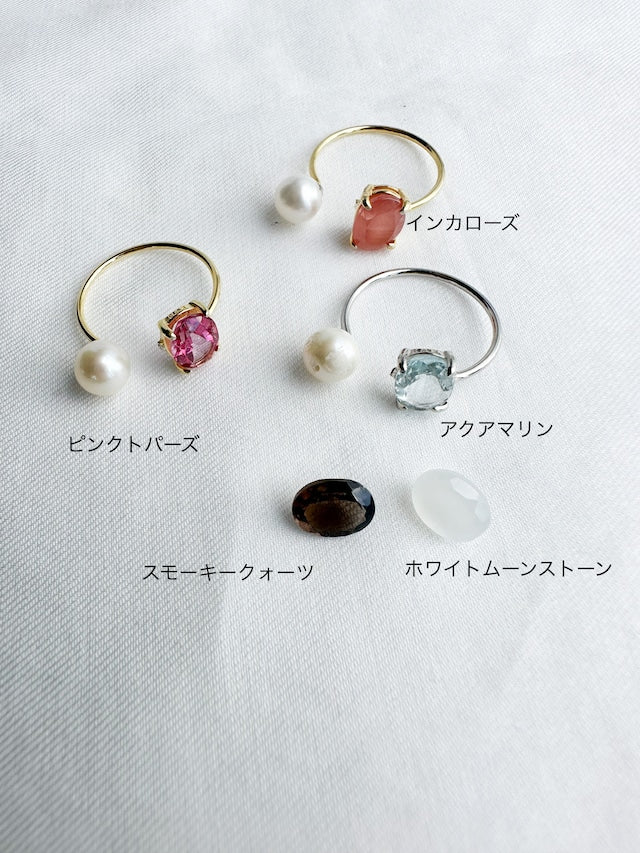 天然石フォークリング　silver925 指輪 - おしゃれ花嫁様ブライダルアクセサリーの通販bijou holic千葉店舗天然石フォークリング　silver925 指輪