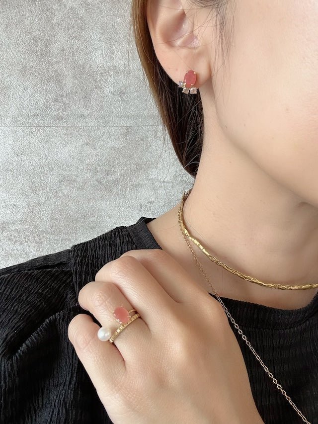 天然石フォークリング　silver925 指輪 - おしゃれ花嫁様ブライダルアクセサリーの通販bijou holic千葉店舗天然石フォークリング　silver925 指輪