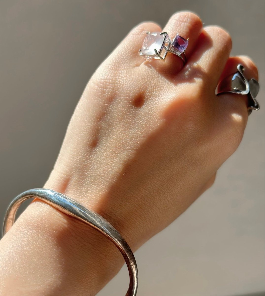 スクエア天然石リング　silver925 大人アクセサリー - おしゃれ花嫁様ブライダルアクセサリーの通販bijou holic千葉店舗スクエア天然石リング　silver925 大人アクセサリー