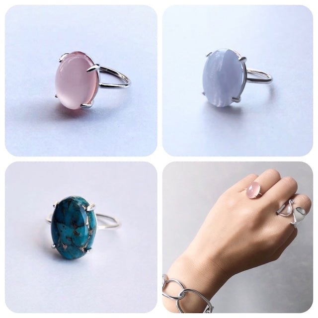 silver925天然石リング - おしゃれ花嫁様ブライダルアクセサリーの通販bijou holic千葉店舗silver925天然石リング