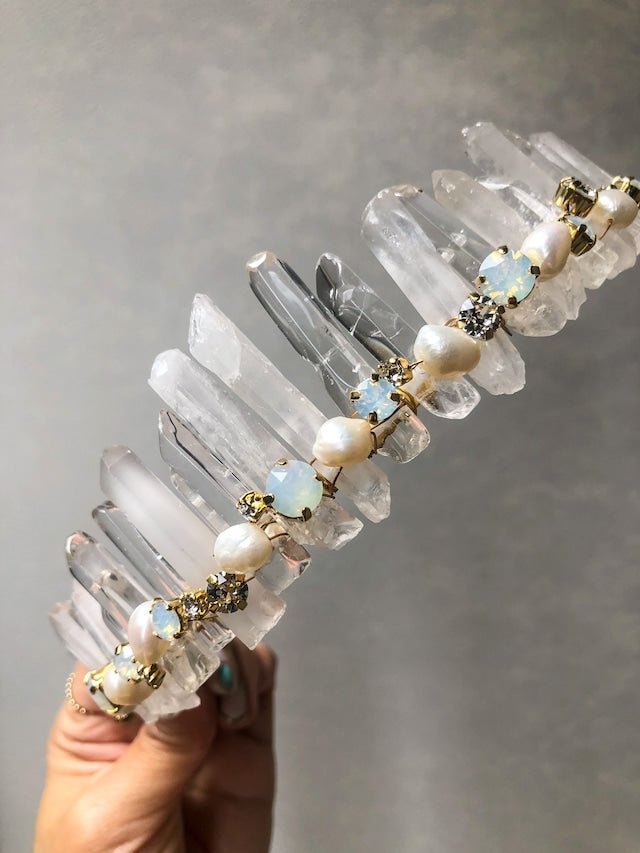 【ViVi掲載】水晶ティアラ　水晶ヘッドドレス ティアラ - おしゃれ花嫁様ブライダルアクセサリーの通販bijou holic千葉店舗【ViVi掲載】水晶ティアラ　水晶ヘッドドレス ティアラ